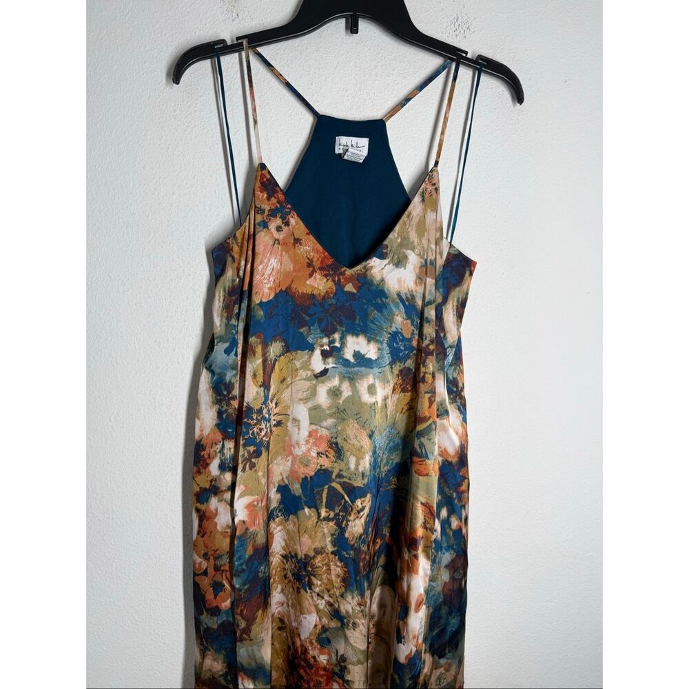 Nicole Miller New York Floral Maxi Dress Size S Sleeveless Strappy Boho - Picture 3 of 16